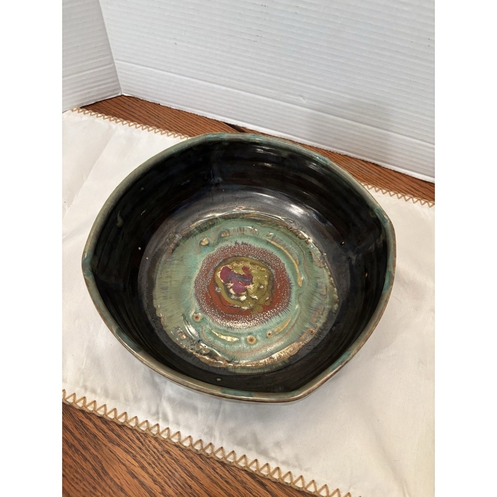 Ceramics by Joy Hand-Thrown Studio Pottery Bowl with Abstract Glaze Design